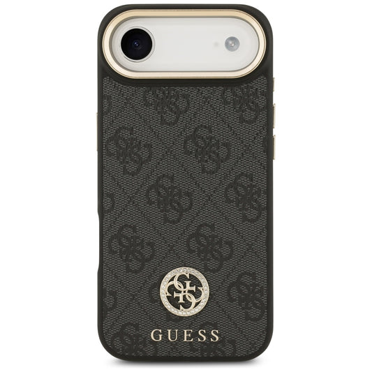Калъф MagSafe за Apple iPhone 17 Air, Guess, 4G Strass Logo with Big Strap, Черен