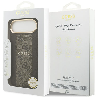 Калъф MagSafe за Apple iPhone 17 Air, Guess, 4G Stripe, Кафяв