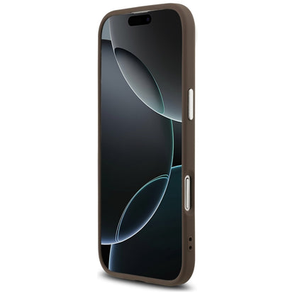 Калъф MagSafe за Apple iPhone 17 Air, Guess, 4G Triangle Logo, Кафяво Сребрист