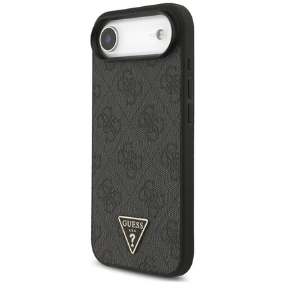 Калъф MagSafe за Apple iPhone 17 Air, Guess, 4G Triangle Logo with Cord Strap, Черен
