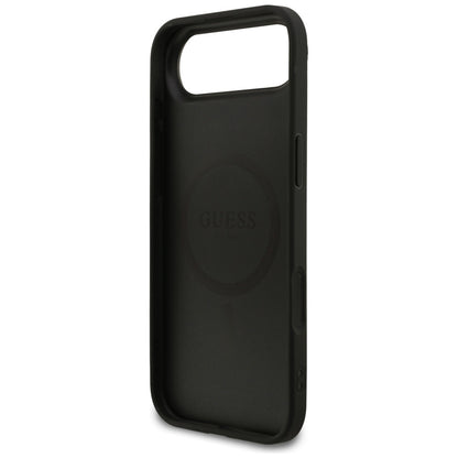 Калъф MagSafe за Apple iPhone 17 Air, Guess, Grained Gold Ring, Черен