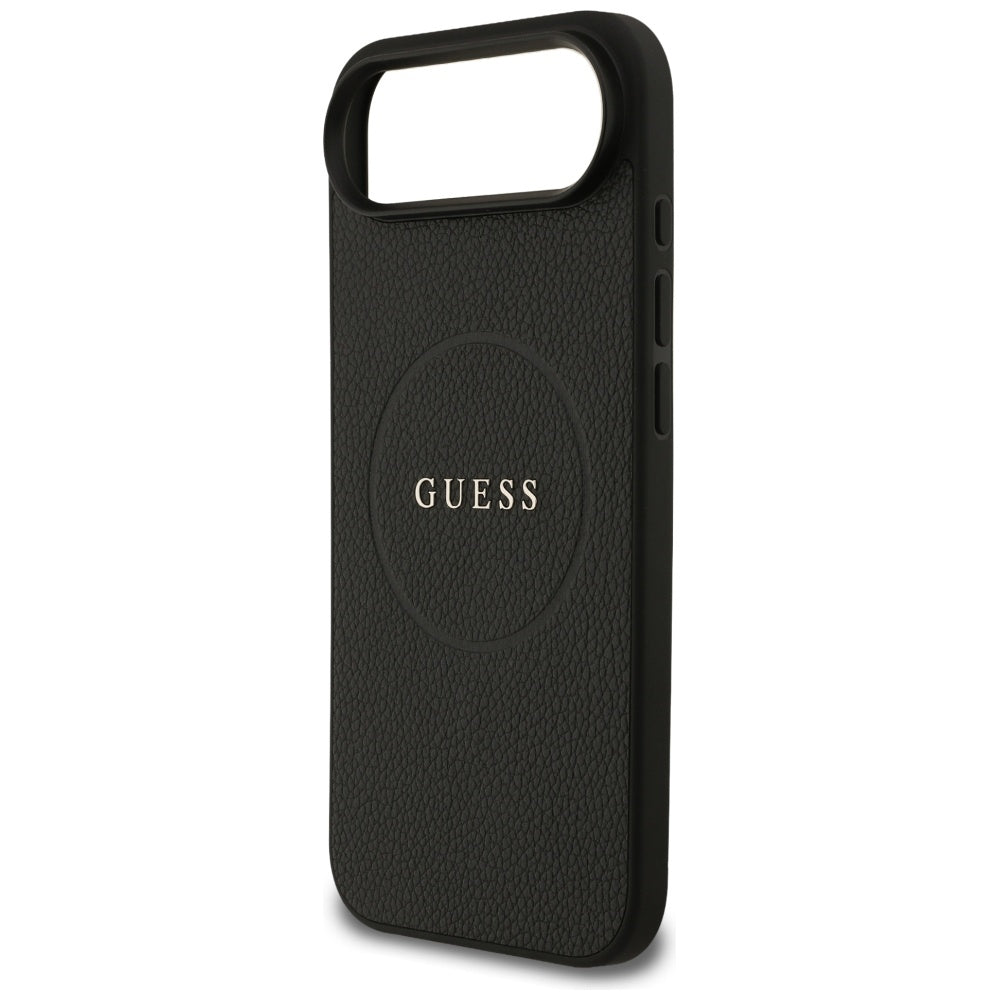 Калъф MagSafe за Apple iPhone 17 Air, Guess, Grained Gold Ring, Черен