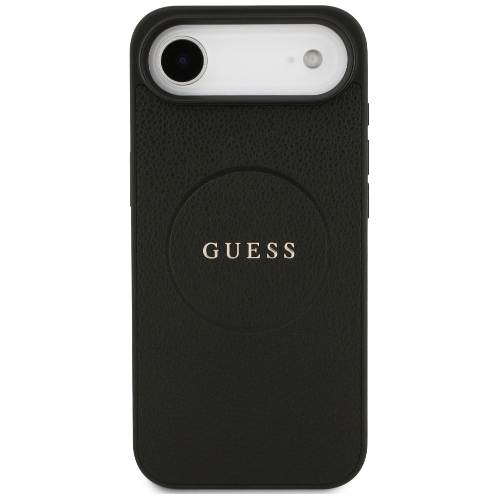 Калъф MagSafe за Apple iPhone 17 Air, Guess, Grained Gold Ring, Черен