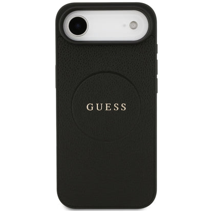 Калъф MagSafe за Apple iPhone 17 Air, Guess, Grained Gold Ring, Черен