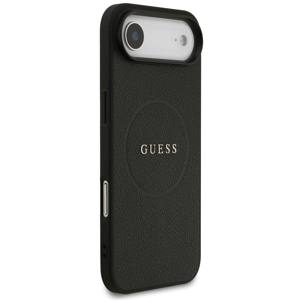Калъф MagSafe за Apple iPhone 17 Air, Guess, Grained Gold Ring, Черен