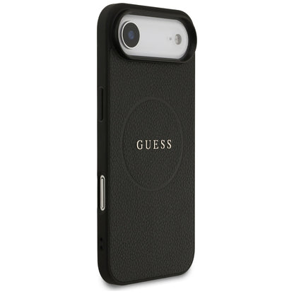 Калъф MagSafe за Apple iPhone 17 Air, Guess, Grained Gold Ring, Черен