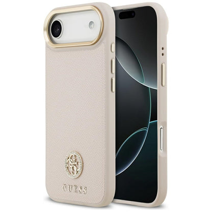 Калъф MagSafe за Apple iPhone 17 Air, Guess, Grained Strass Logo, Розов