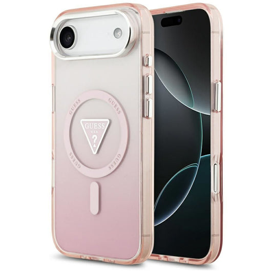 Калъф MagSafe за Apple iPhone 17 Air, Guess, IML Gradient Triangle Logo, Розов