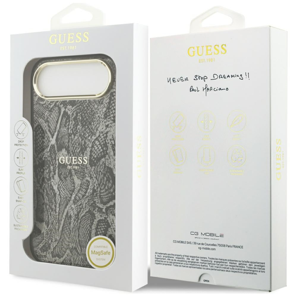 Калъф MagSafe за Apple iPhone 17 Air, Guess, Python Pattern, Черен
