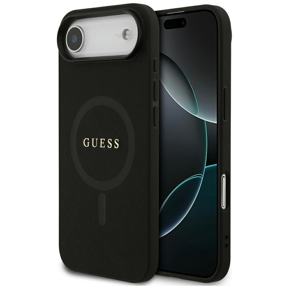 Калъф MagSafe за Apple iPhone 17 Air, Guess, Saffiano Classic Logo, Черен