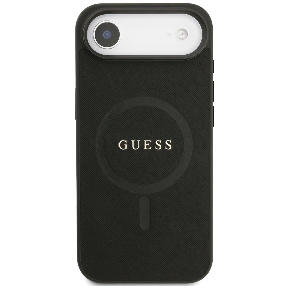 Калъф MagSafe за Apple iPhone 17 Air, Guess, Saffiano Classic Logo, Черен