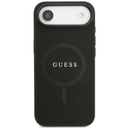 Калъф MagSafe за Apple iPhone 17 Air, Guess, Saffiano Classic Logo, Черен