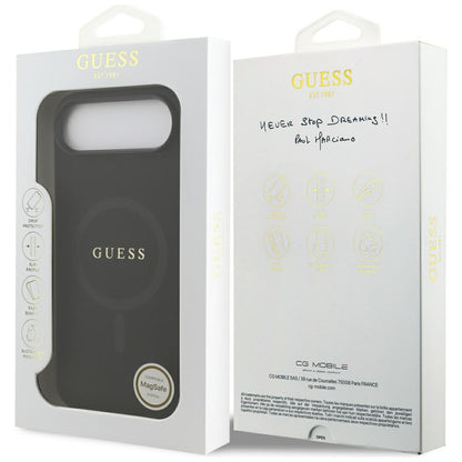 Калъф MagSafe за Apple iPhone 17 Air, Guess, Saffiano Classic Logo, Черен