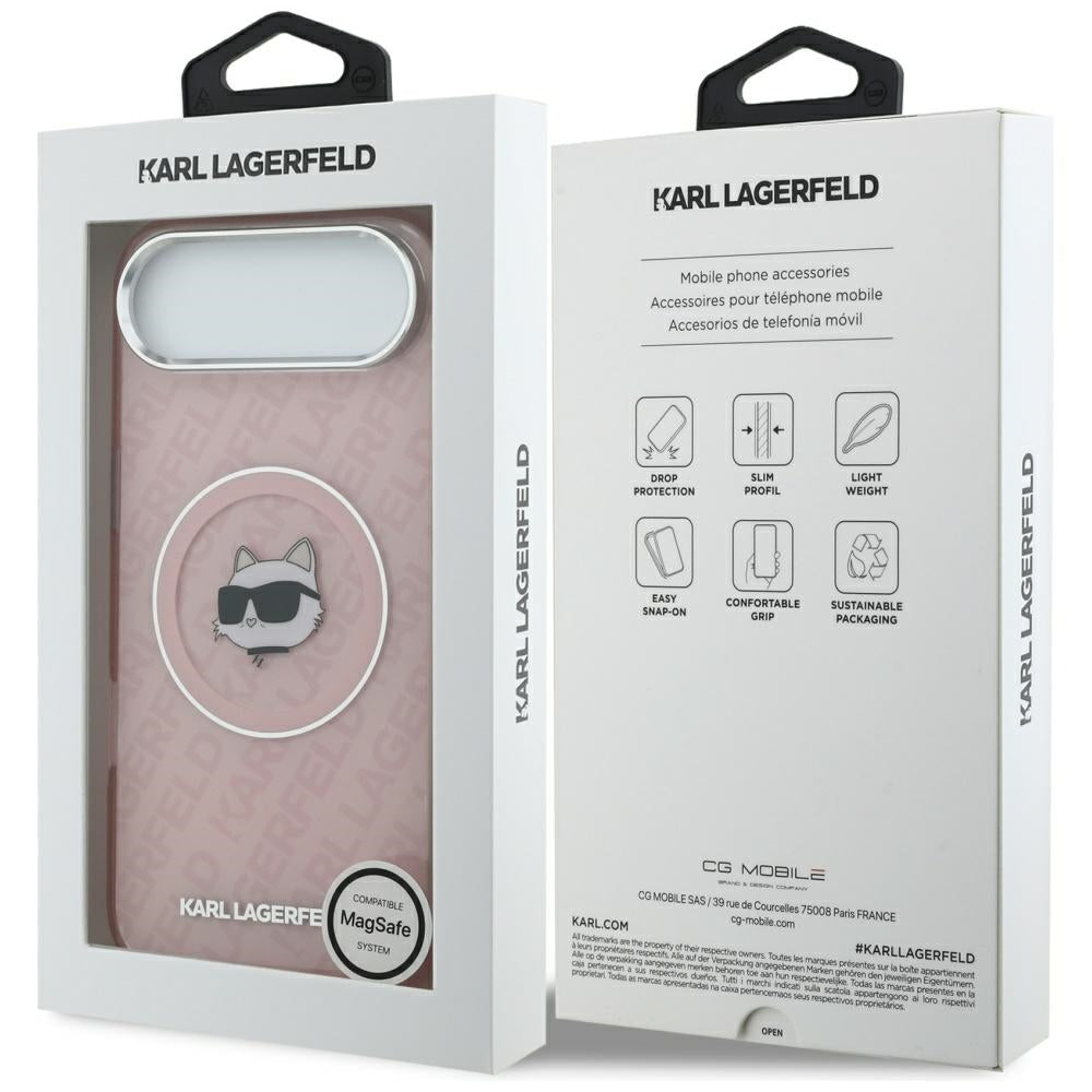 Калъф MagSafe за Apple iPhone 17 Air, Karl Lagerfeld, IML Choupette`s Head, Розов