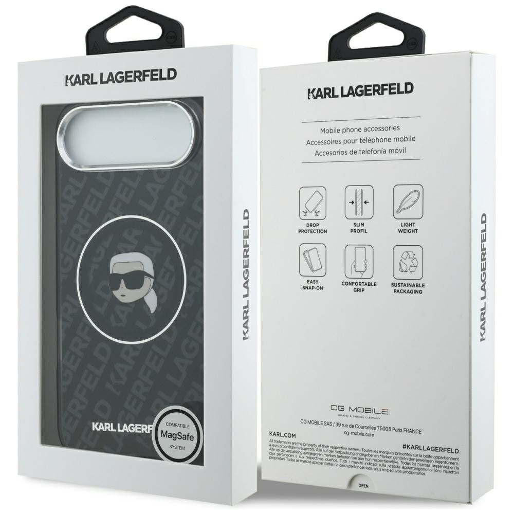 Калъф MagSafe за Apple iPhone 17 Air, Karl Lagerfeld, IML Karl`s Head, Черен