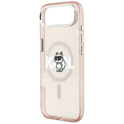 Калъф MagSafe за Apple iPhone 17 Air, Karl Lagerfeld, IML Sketch Logo Choupette, Розов