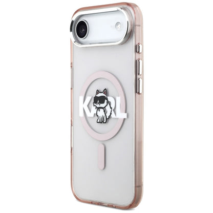 Калъф MagSafe за Apple iPhone 17 Air, Karl Lagerfeld, IML Sketch Logo Choupette, Розов