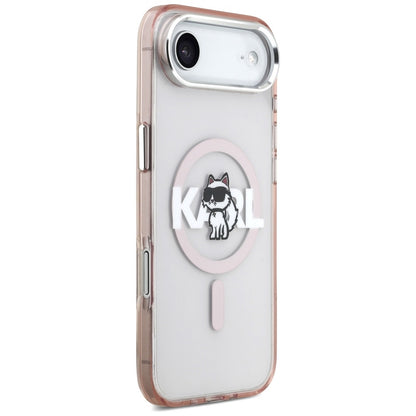 Калъф MagSafe за Apple iPhone 17 Air, Karl Lagerfeld, IML Sketch Logo Choupette, Розов