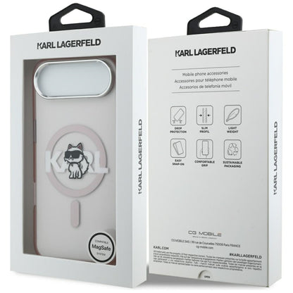 Калъф MagSafe за Apple iPhone 17 Air, Karl Lagerfeld, IML Sketch Logo Choupette, Розов