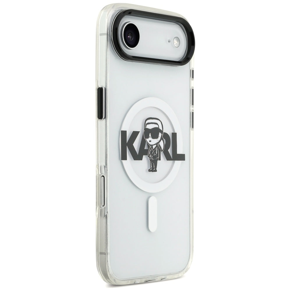 Калъф MagSafe за Apple iPhone 17 Air, Karl Lagerfeld, IML Sketch Logo Karl, Прозрачен