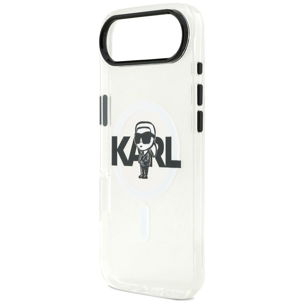 Калъф MagSafe за Apple iPhone 17 Air, Karl Lagerfeld, IML Sketch Logo Karl, Прозрачен