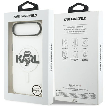 Калъф MagSafe за Apple iPhone 17 Air, Karl Lagerfeld, IML Sketch Logo Karl, Прозрачен