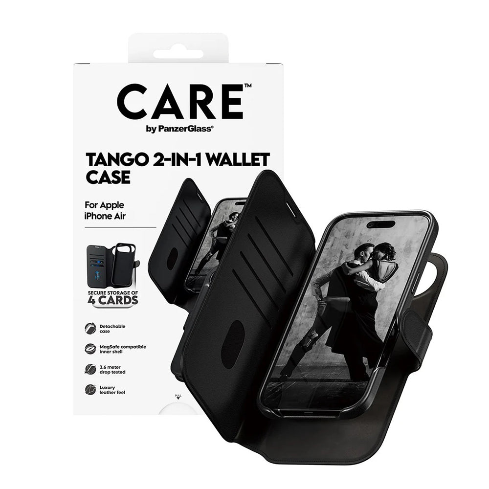 Калъф MagSafe за Apple iPhone 17 Air, PanzerGlass, Care Feature Tango Two-in-One, Черен
