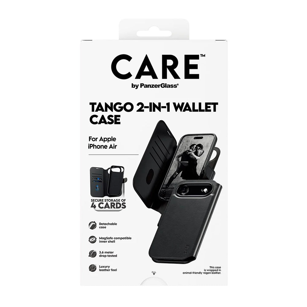 Калъф MagSafe за Apple iPhone 17 Air, PanzerGlass, Care Feature Tango Two-in-One, Черен