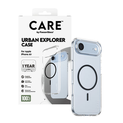 Калъф MagSafe за Apple iPhone 17 Air, PanzerGlass, Care Urban Explorer, Прозрачен Черен