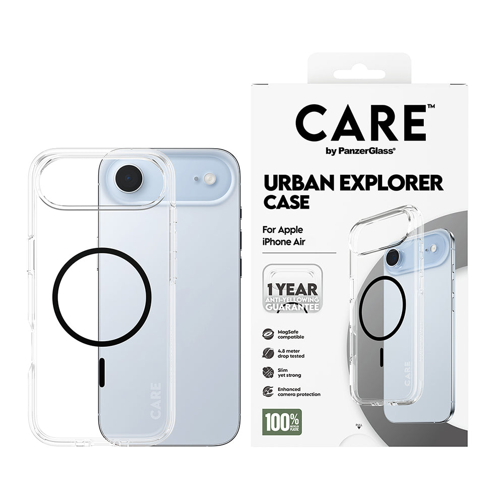 Калъф MagSafe за Apple iPhone 17 Air, PanzerGlass, Care Urban Explorer, Прозрачен Черен