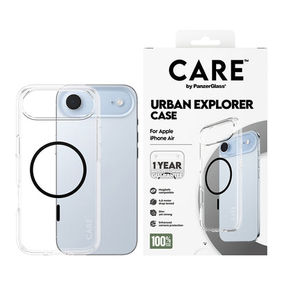 Калъф MagSafe за Apple iPhone 17 Air, PanzerGlass, Care Urban Explorer, Прозрачен Черен