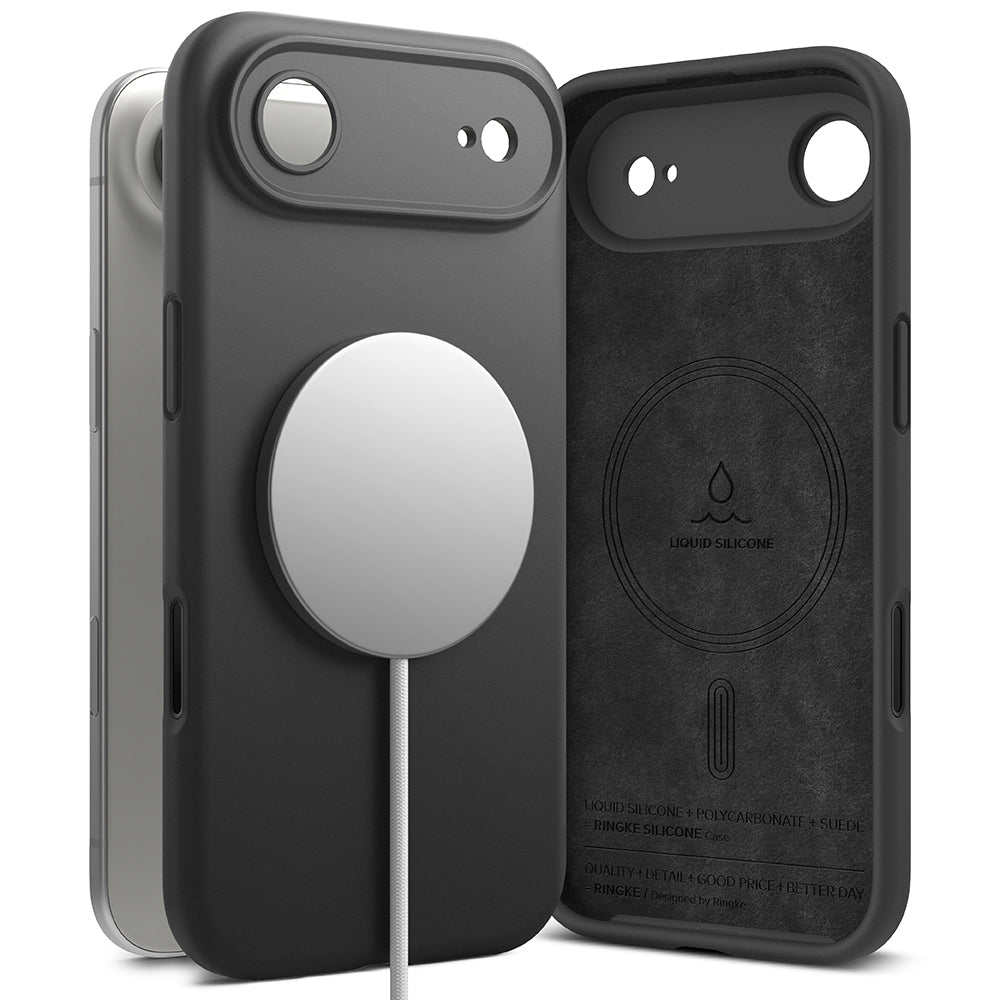 Калъф MagSafe за Apple iPhone 17 Air, Ringke, Силикон, Черен