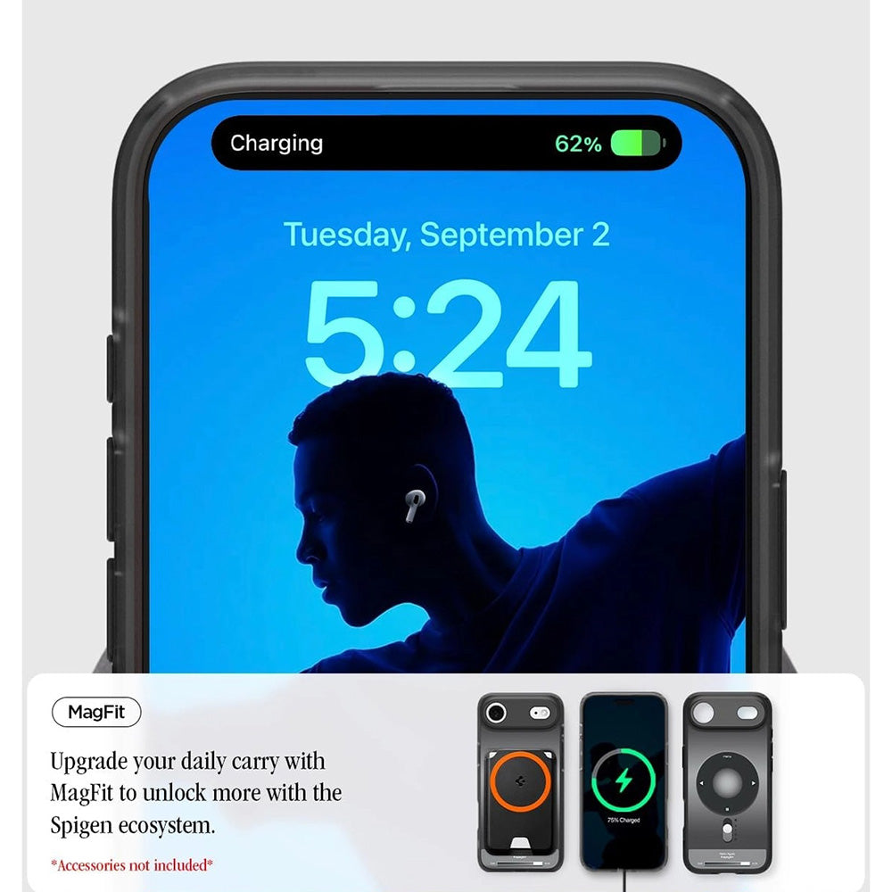 Калъф MagSafe за Apple iPhone 17 Air, Spigen, Ultra Hybrid Classic, Черен