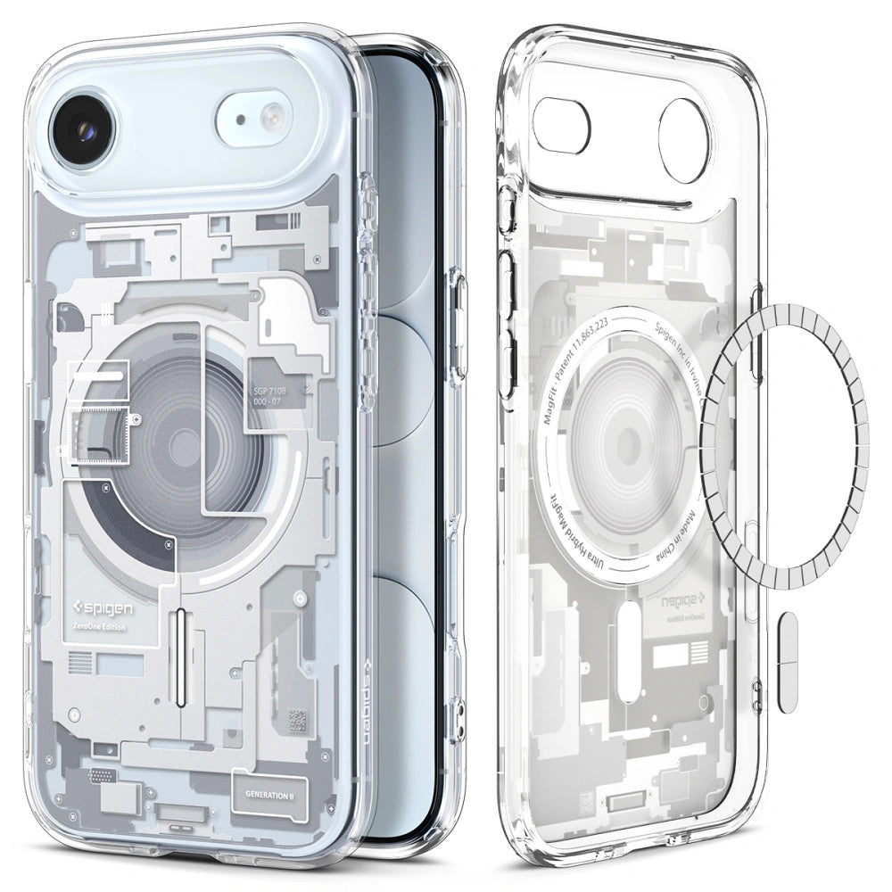 Калъф MagSafe за Apple iPhone 17 Air, Spigen, Ultra Hybrid Zero One, Бял