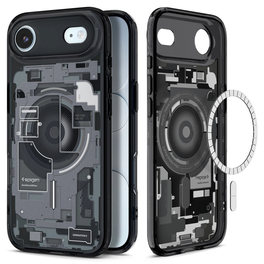 Калъф MagSafe за Apple iPhone 17 Air, Spigen, Ultra Hybrid Zero One, Черен