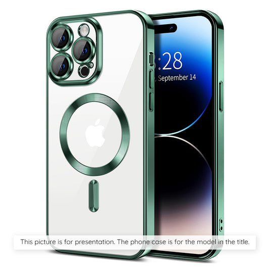 Калъф MagSafe за Apple iPhone 17 Air, Techsuit, Luxury Crystal, Тъмнозелен