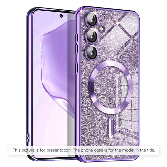 Калъф MagSafe за Apple iPhone 17 Air, Techsuit, Luxury Glitter, Светло лилав