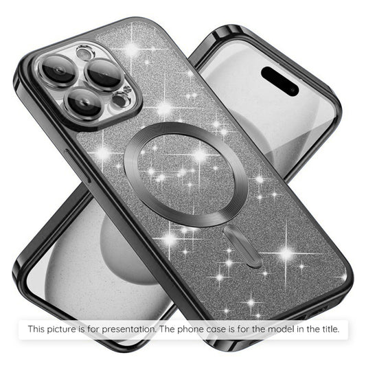 Калъф MagSafe за Apple iPhone 17 Air, Techsuit, Luxury Glitter, Черен