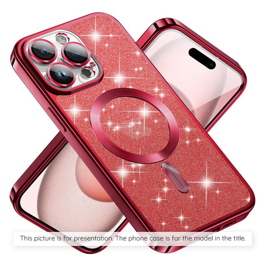 Калъф MagSafe за Apple iPhone 17 Air, Techsuit, Luxury Glitter, Розов