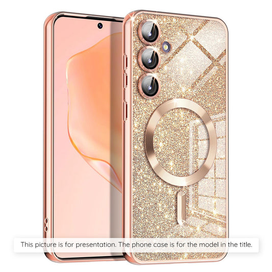 Калъф MagSafe за Apple iPhone 17 Air, Techsuit, Luxury Glitter, Розово Злато
