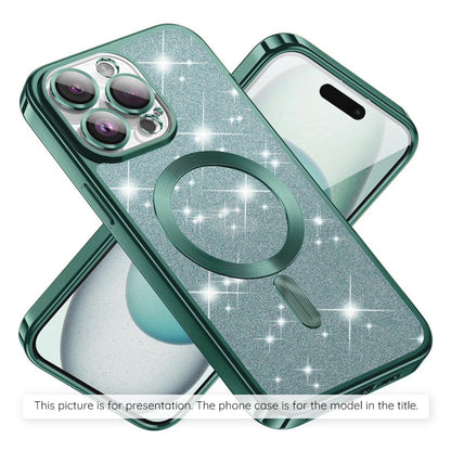Калъф MagSafe за Apple iPhone 17 Air, Techsuit, Luxury Glitter, Светлозелен