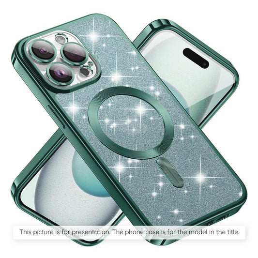 Калъф MagSafe за Apple iPhone 17 Air, Techsuit, Luxury Glitter, Светлозелен