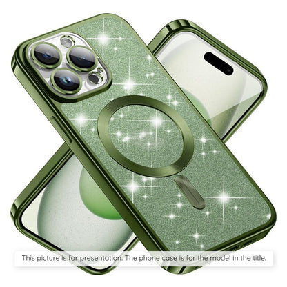 Калъф MagSafe за Apple iPhone 17 Air, Techsuit, Luxury Glitter, Тъмнозелен