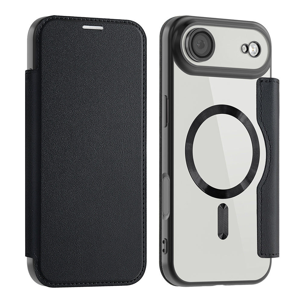 Калъф MagSafe за Apple iPhone 17 Air, Techsuit, SmartMag Book, Черен