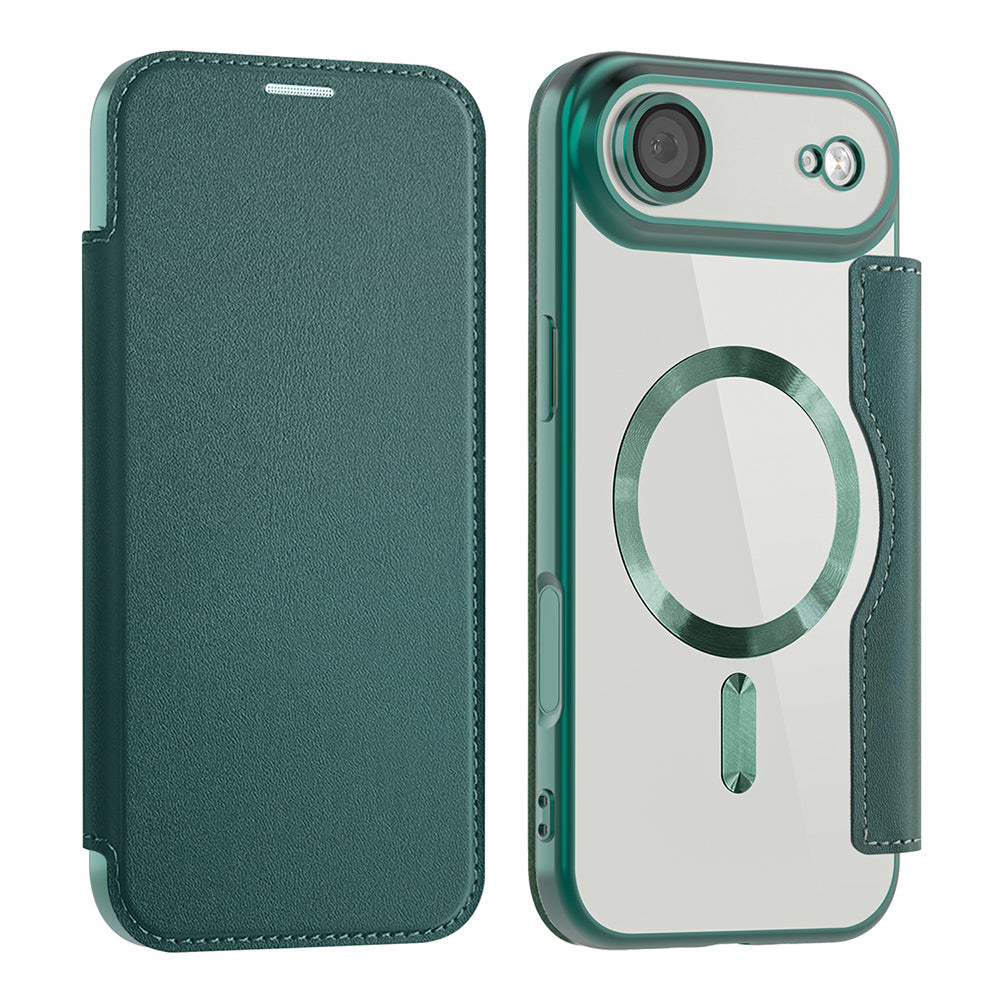 Калъф MagSafe за Apple iPhone 17 Air, Techsuit, SmartMag Book, Зелен