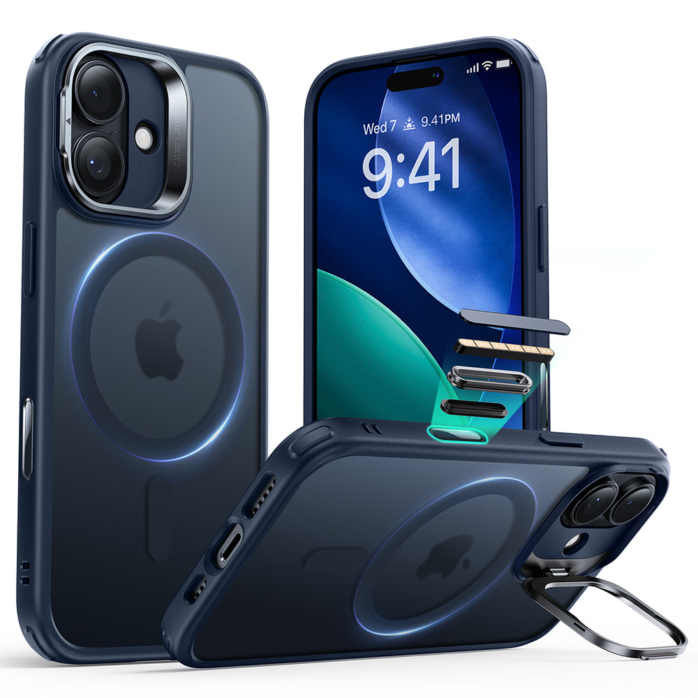 Калъф MagSafe за Apple iPhone 17, ESR, Classic Hybrid Kickstand, Сатенено син