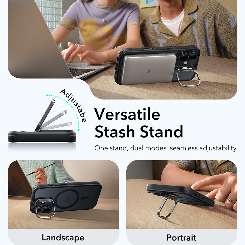 Калъф MagSafe за Apple iPhone 17, ESR, Classic Hybrid Kickstand, Сатенено черен