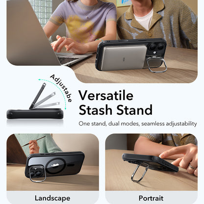 Калъф MagSafe за Apple iPhone 17, ESR, Classic Hybrid Kickstand, Прозрачен Черен