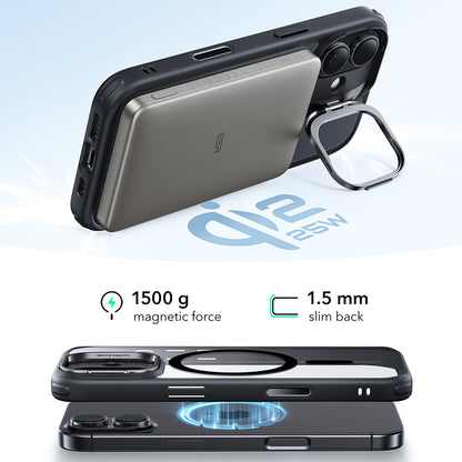 Калъф MagSafe за Apple iPhone 17, ESR, Classic Hybrid Kickstand, Прозрачен Черен