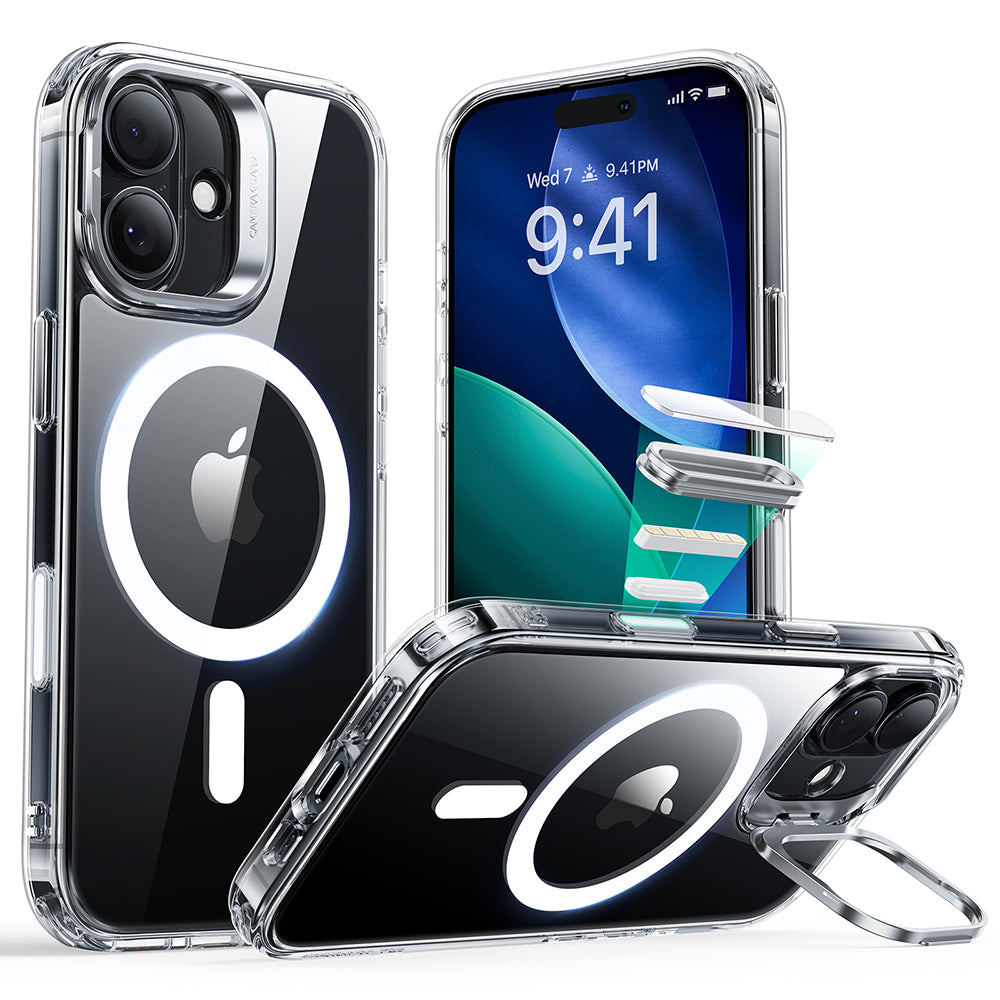 Калъф MagSafe за Apple iPhone 17, ESR, Classic Hybrid Kickstand, Прозрачен